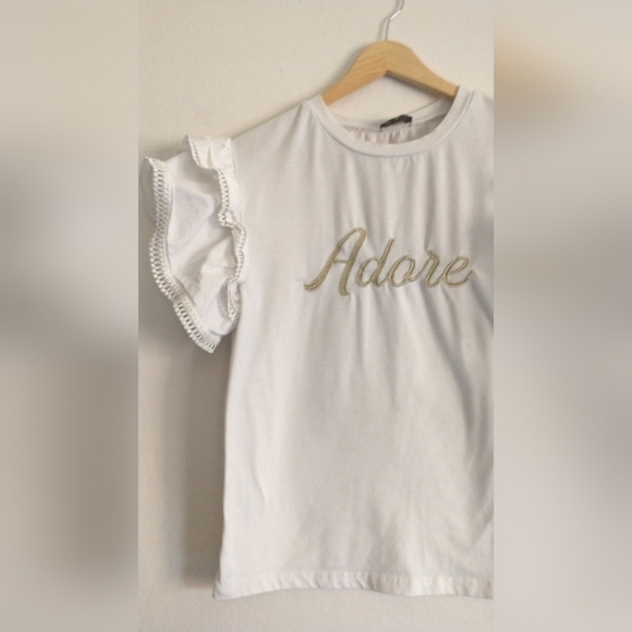 Antwelfth Adore Ruffle Sleeve Flutter Sleeve T Shirt Top Blouse Small - Picture 2 of 5